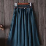Midi Knee Length Summer Skirt Women With Belt  Fashion  Ladies High Waist Pleated Aline School Skirt Female  Skirts