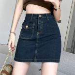 Xpqbb Women's Summer Blue Jeans Skirts 2023 New  Slim Fit High Waist Mini Skirt Female  Bodycon Denim Short Skirts