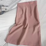Xpqbb Summer Pink Long Skirt Woman  High Waist Back Zipper Office Midi Skirts Ladies Elegant Split Ol One Step Skirt Wom