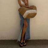 Xpqbb Fashion Blue Denim Skirts For Women Y2k Streetwear High Waist Slit Long Skirt Woman Elegant Irregular Button Midi 