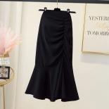 Xpqbb  Fashion Women's Long Skirt Summer 2023 Slim Fit High Waist Mermaid Skirt Female Elegant Folds Hip Wrap Midi Skirt
