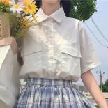 Xpqbb College Style Jk Two Peice Sets Women  Style Lace Flower Lolita Plaid Skirts Girl Summer Short Sleeve White Shirts