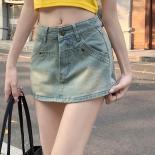 Xpqbb Vintage Denim Skirts Female Fashion Streetwear Antiglare Mini Skirt Women  Slim Fit Highwaisted Short Skirts Woman