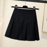  High Waist Pleated Skirt Women All Match Simple Patchwork Zip A Line Skirts Female Solid Color Students Daily Mini Skir