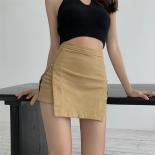  Zipper Slit Mini Skirts Women Vintage High Waist Slim Fit Bag Hip Skirt Female Summer Y2k Street Antiglare Denim Skirt 