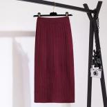 Xpqbb Vintage Split Black Pencil Skirts Female 2023 Spring Autumn Knitting Office Skirts Ladies Elegant High Waist Long 