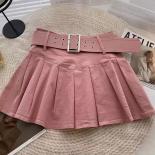 Xpqbb Summer Pleated Skirt Women  Fashion With Belt Mini Skirts Girl Kawaii High Waist School Uniform Aline Short Skirts