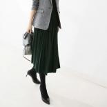 Xpqbb Autumn Winter Pleated Skirts Women Elegant Streetwear Simple A Line Long Skirt Woman Vintage High Waist Midi Skirt