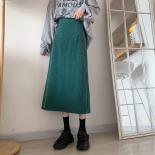 xpqbb אופנה חצאיות קורדרוי נשים סתיו חורף מזדמנים חצאיות גבוהות מותן נשים בסגנון קולג' חצאית רפויה