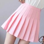 Falda plisada de verano de cintura alta elegante de corte A para mujer, minifalda rosa con cremallera, falda de baile para chica