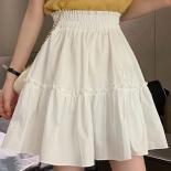 Kawaii Mini Skirts Women Cute Fungus Patchwork Fairycore High Waist Pleated Short Skirt  Fashion Preppy Style