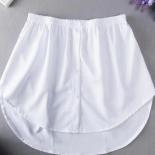 Falda interior desmontable para mujer, camisa falsa, falda Irregular, blusa con cola, dobladillo, extensor de algodón, dobladill