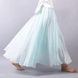 Dropshipping falda de verano para mujer, Faldas largas Vintage de lino y algodón, cintura elástica, estilo bohemio, Beige, rosa,