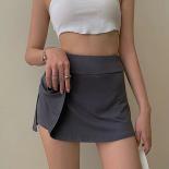 Tennis Skirt Women High Waist  Girl Tight Bag Hip Short Skirt Summer Sports Culottes Split A Line Mini Skirt Y2k