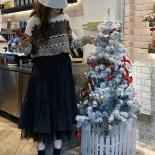 Long Tulle Midi Skirts Womens 2023 Autumn Elastic High Waist Mesh Tutu Pleated Skirts Female Black White Long Skirt Stre
