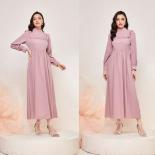 Elegant Women Muslim Maxi Dress Fashion Long Sleeve Beading Ruffle Sundress Party Eid Mubarak Ramadan Turkey Abaya Long 