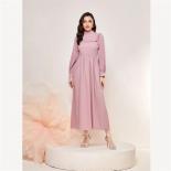 Elegant Women Muslim Maxi Dress Fashion Long Sleeve Beading Ruffle Sundress Party Eid Mubarak Ramadan Turkey Abaya Long 