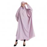 שרוול עטלף עיד חלוק ברדס מוסלמי נשים בגד תפילה חיג'אב ג'ילבאב עבאיה פנים מלאות במזרח התיכון שמלה דובאי קריש אסלאמי