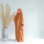 فستان حجاب بناتي إسلامي للعيد بقلنسوة عباية علوية متينة ملابس صلاة إسلامية دبي ملابس عربية رداء جلباب العيد