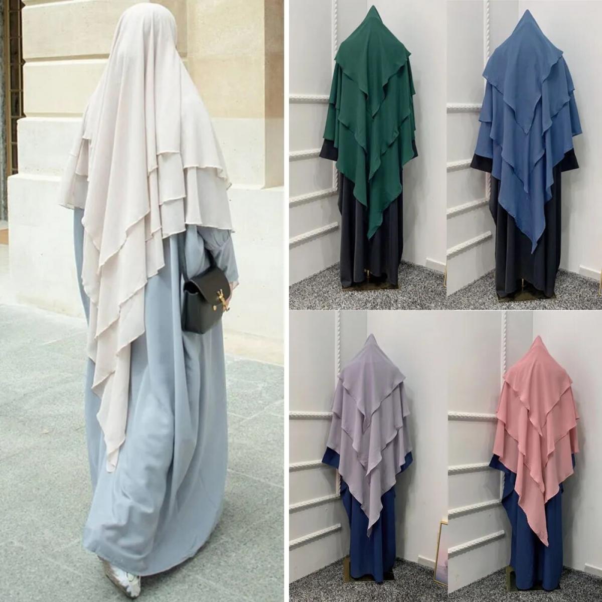ملابس صلاة العيد طويلة خيمار حجاب نسائي إسلامي بلوزات بلا أكمام عباية جلباب عبايات رمضان ملابس عربية إسلامية نقا