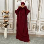 عيد المرأة المسلمة عباية طويلة فستان خيمار 2 قطعة مجموعة ملابس الصلاة عباية حجاب غطاء كامل رداء رمضان قفطان جلباب Dj