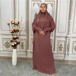 Eid Muslim Women Abaya Long Khimar Dress 2 Piece Set Prayer Garment Abaya Hijab Full Cover Robe Ramadan Kaftan Jilbab Dj