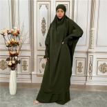 Eid femmes musulmanes Abaya longue Khimar Robe 2 pièces ensemble vêtement de prière Abaya Hijab couverture complète Robe Ramadan