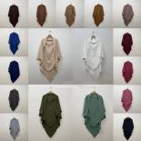 Hijabs For Woman Abaya Dubai Turkish Khimar Solid Headscarf Muslim Woman Turban Wrap Malaysia Shawls Scarves 16 Colors R