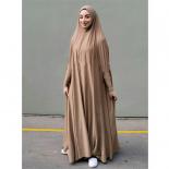 Ramadan Jilbab une pièce vêtement de prière musulman Hijab robe femmes à capuche Abaya dubaï couverture complète Khimar Niqab Mo
