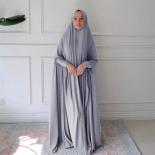 Ramadan Jilbab One Piece Preghiera Indumento Abito Hijab Musulmano Donna Con Cappuccio Abaya Dubai Copertura Completa Khimar Niq