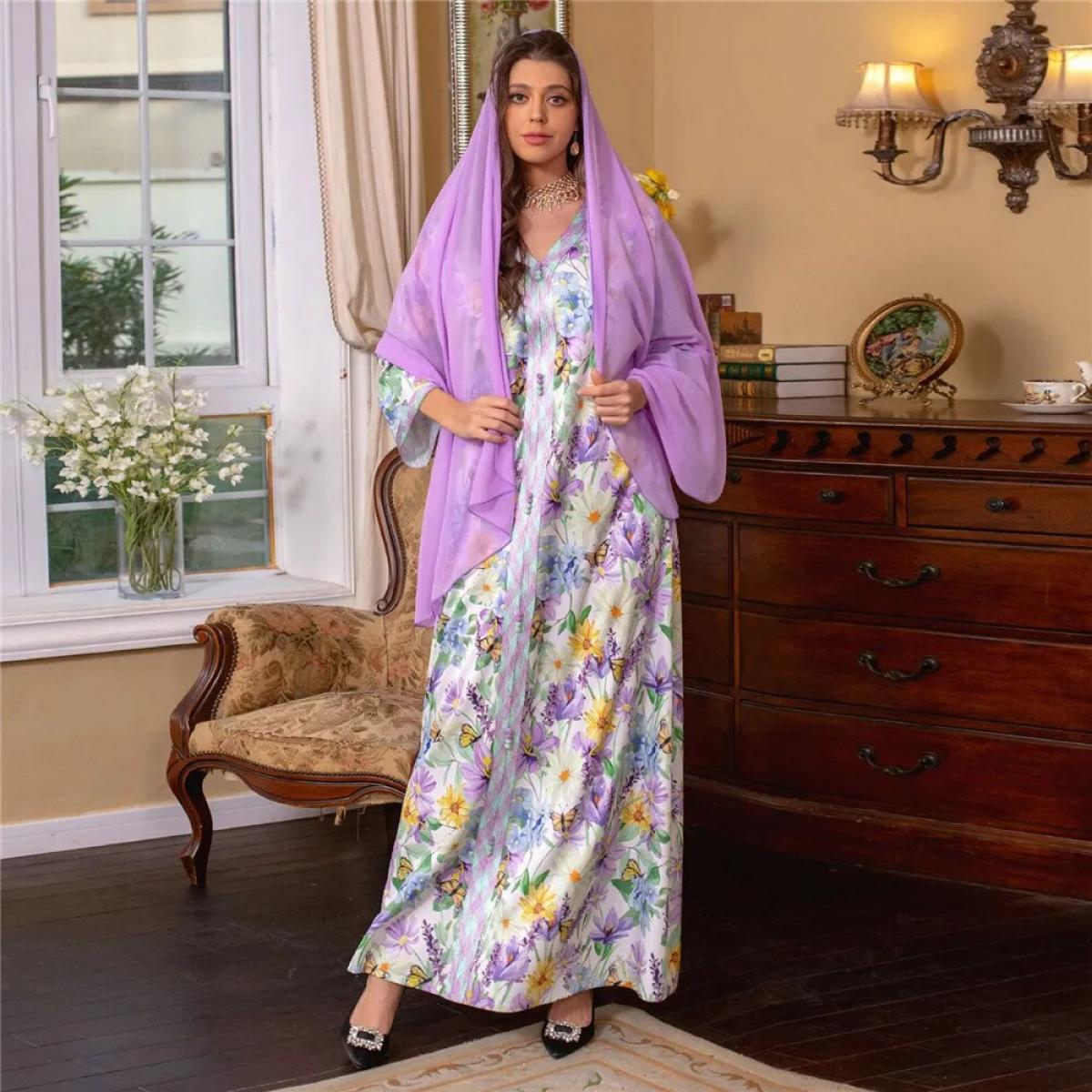 Ramadan Turkey India Muslim Dress Women Long Sleeve Abaya Dubai Arabic Vestidos Morocco Kaftan Islamic Clothing Gown Rob