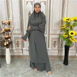 Conjuntos de 2 piezas con capucha para mujer, vestido Hijab musulmán, prenda de oración, Jilbab Abaya Eid Ramadán, vestido largo