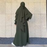 طقم قطعتين لعيد رمضان للنساء المسلمات ملابس الصلاة بقلنسوة خمار جلباب ملابس إسلامية فستان حجاب نقاب عباية برقع