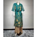Eid Women Loose Dress Abaya Muslim Party Dresses Ramadan Embroidery Abayas Caftan Kaftan Mesh Vestidos Robe Dubai Arab T
