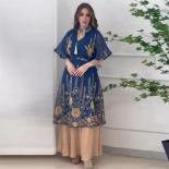 Eid Women Loose Dress Abaya Muslim Party Dresses Ramadan Embroidery Abayas Caftan Kaftan Mesh Vestidos Robe Dubai Arab T