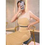 African Dresses For Women 2023 Spring And Autumn Pearls Feather Sleeve O Neck Women Sleeveless Long Dress African Clothe