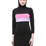 Muslimah Swimsuit  New Burkini Long Sleeve Swim Beach Surf Wear Sport Burkinis Islamic Swimwear Patchwork Color Muslim 5