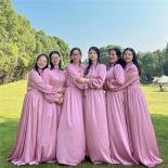 Muslim Abayas For Women 2023 Solid Satin Long Dress Ramadan Belted Dubai Turkey Arabic African Maxi Dresses Islam Clothi