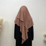 Hijabs Islamic Clothing Long Khimar Prayer Clothes Chiffon Women Plain Headcover Muslim Headscarf Niqab Ramadan Eid Head