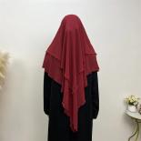 Hijabs Islamic Clothing Long Khimar Prayer Clothes Chiffon Women Plain Headcover Muslim Headscarf Niqab Ramadan Eid Head