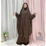 Eid Ramadan Muslim Set Two Piece Prayer Garment Nida Abaya Dress Women Jilbab Long Khimar Robe Kaftan Niqab Islam Dubai 