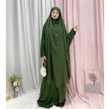 Eid Ramadan Muslim Set Two Piece Prayer Garment Nida Abaya Dress Women Jilbab Long Khimar Robe Kaftan Niqab Islam Dubai 