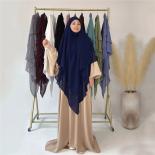 Eid Prayer Garment Hijab Long Khimar Ramdan Muslim Long Headcarf Women One Piece Jilbab Jubha Islamic Hijabs Musulman De