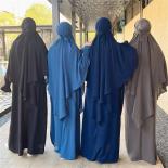 Vestido Hijab musulmán con capucha para mujer, prenda de oración Eid, Jilbab Abaya largo Khimar, vestido de Ramadán de cobertura