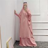 Eid Hooded Muslim Women Hijab Dress Prayer Garment Jilbab Abaya Long Khimar Ramadan Gown Abayas Skirt Sets Islamic Cloth