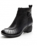 Autumn And Winter New Women's Leather Boots With Thick Heels, Soft Soles, Washed Top Layer, Soft Cowhide, Color-brushed 