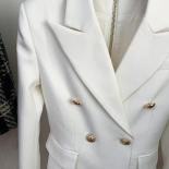 High Street Newest 2023 Designer Blazer Dress Women's Double Breasted Lion Buttons Notched Dressdresses