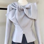 High Street Newest 2023 Fall Winter Designer Fashion Women Butterfly Collar Long Sleeve Tunic Spliced Folds Jacket