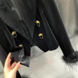 High Street Newest 2023 Fashion Designer Jacket Women's Spliced Real Mao Mao Sleeve Short Jacket