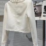 High Street Newest 2023 Fall Winter Designer Fashion Women' Pleated Neckline Embroidered Floral Design Short Jacket